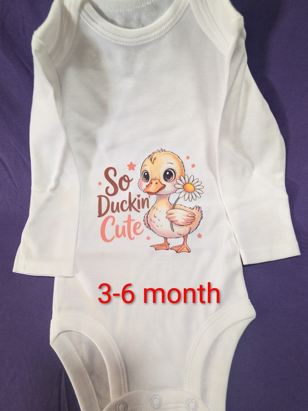 Carter's White Long-Sleeve Baby Bodysuit with Duck & Daisy Graphic